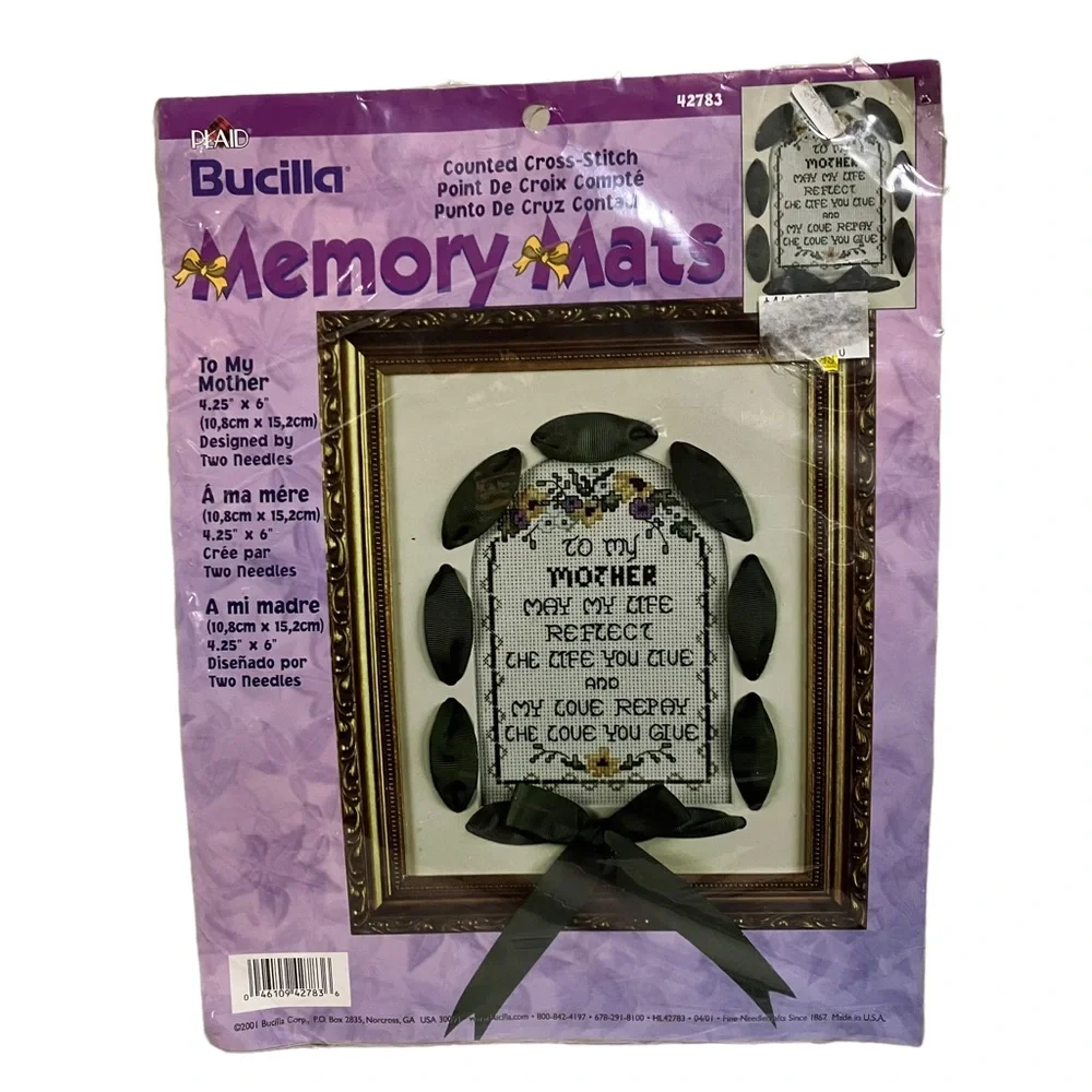 Vintage NEW Bucilla To My Mother Memory Mats Counted Cross Stitch 42783
